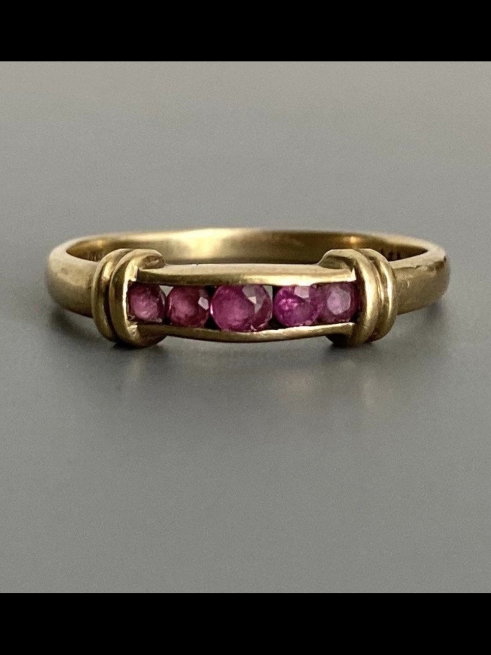 9ct Gold vintage Ruby channel set ring